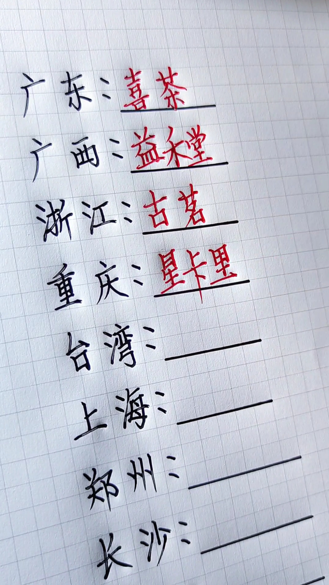 #手写文字#你知道各城市代表的奶茶吗?