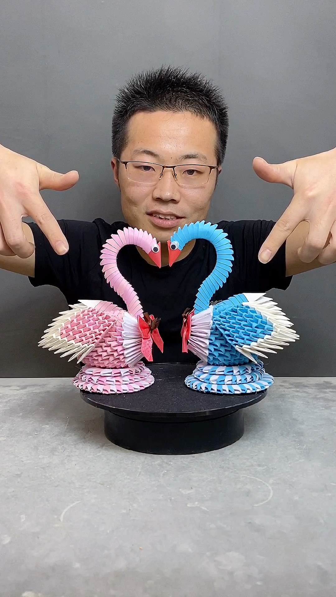 #手工制作#新手工折纸作品情侣天鹅，喜欢吗