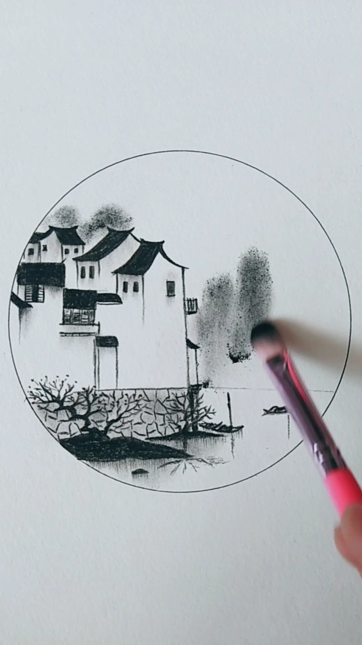 #黑白简笔画,绘画,针管笔