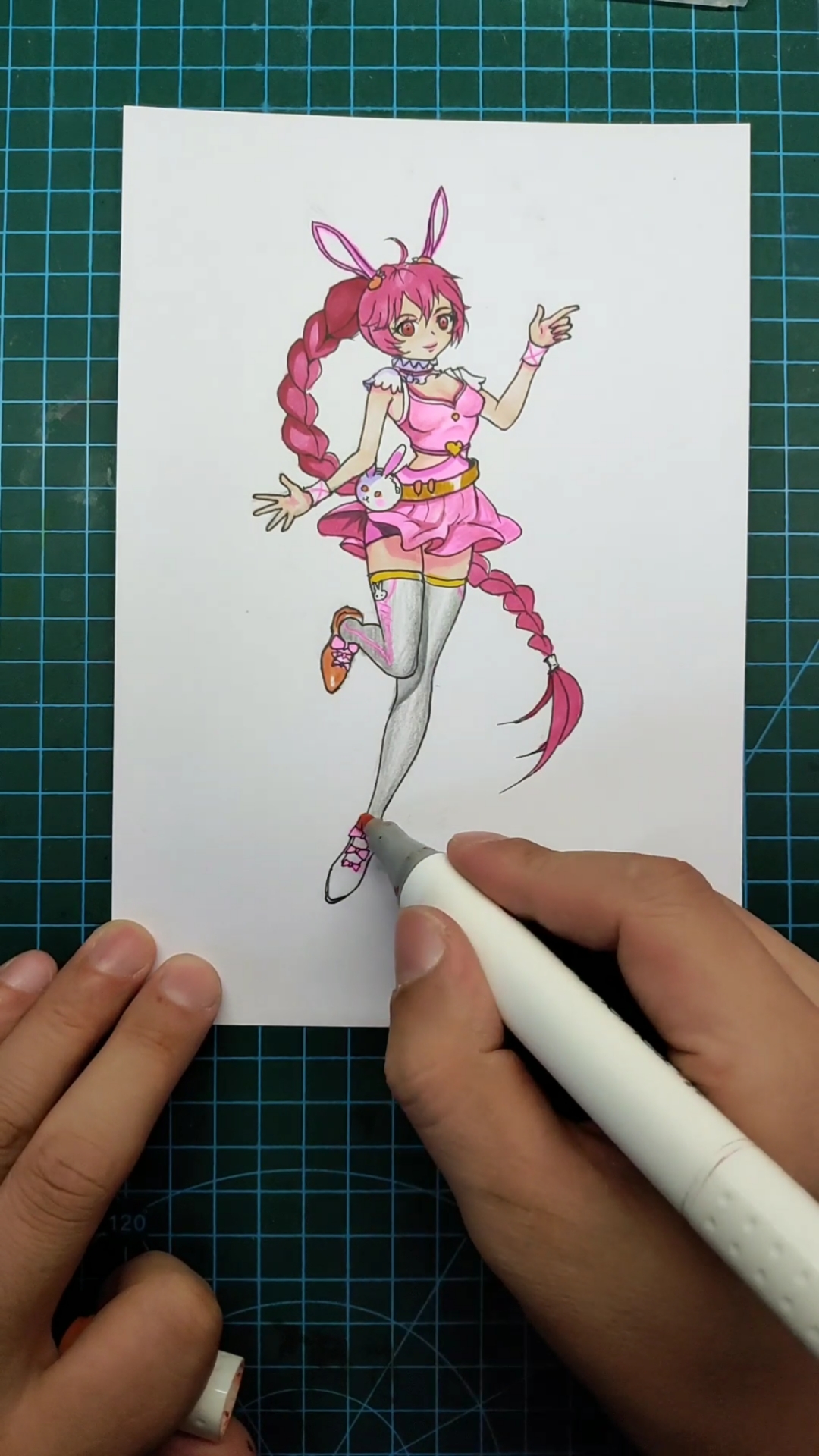 #卡通漫画#学漫画前画的兔子和学漫画后画的兔子