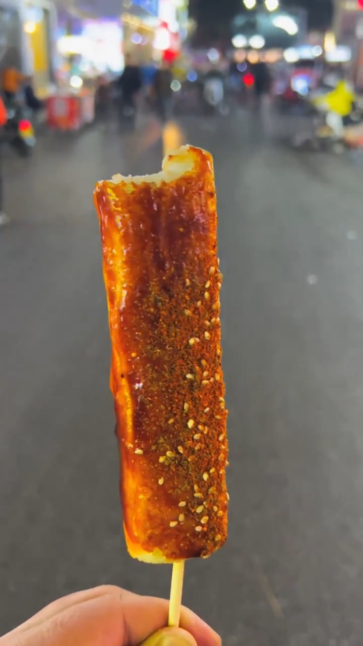 #美食#路边摊小吃脆皮年糕