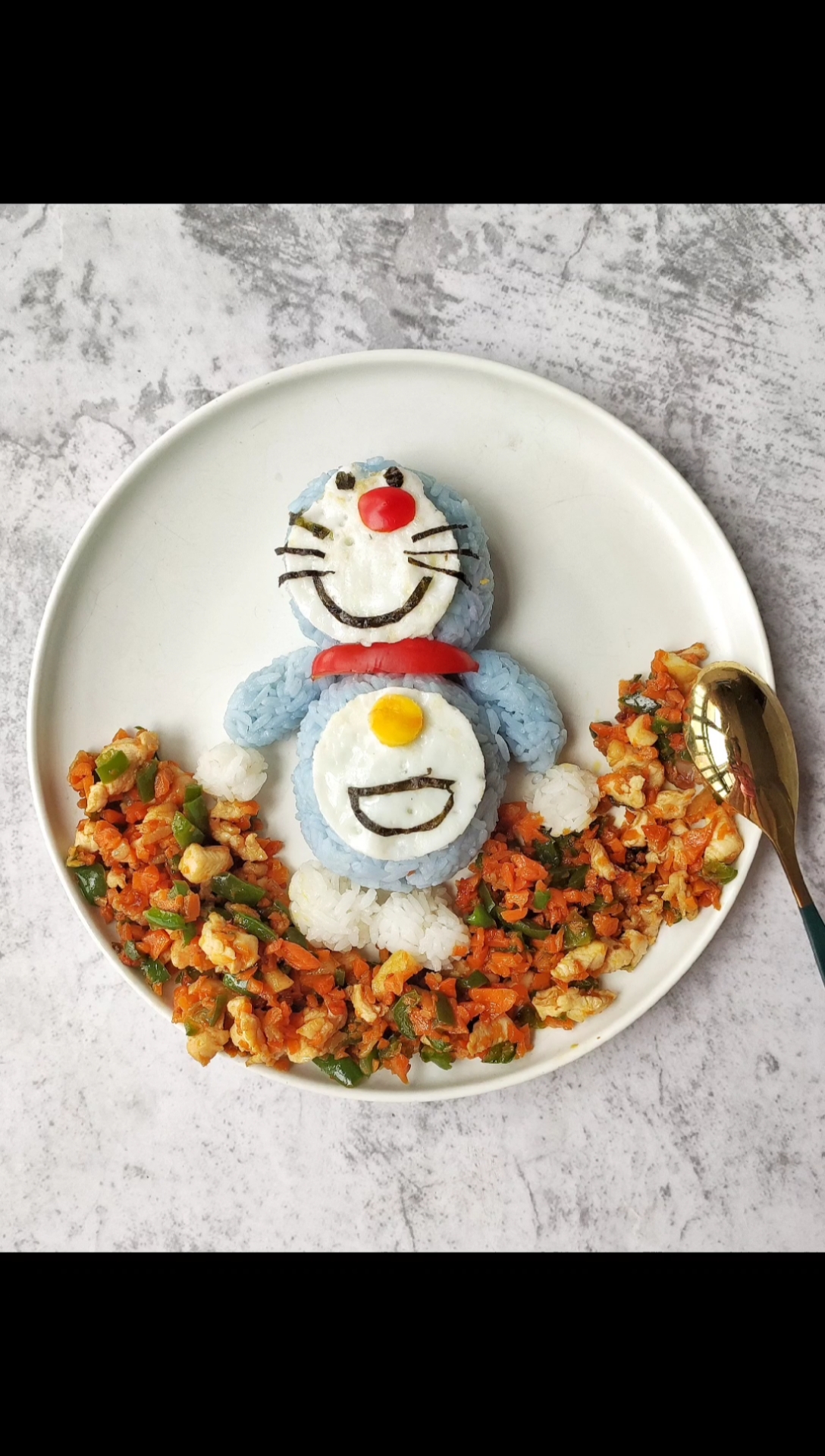 #亲子早餐#要不要来一个卡通版的哆啦a梦的便当呢?