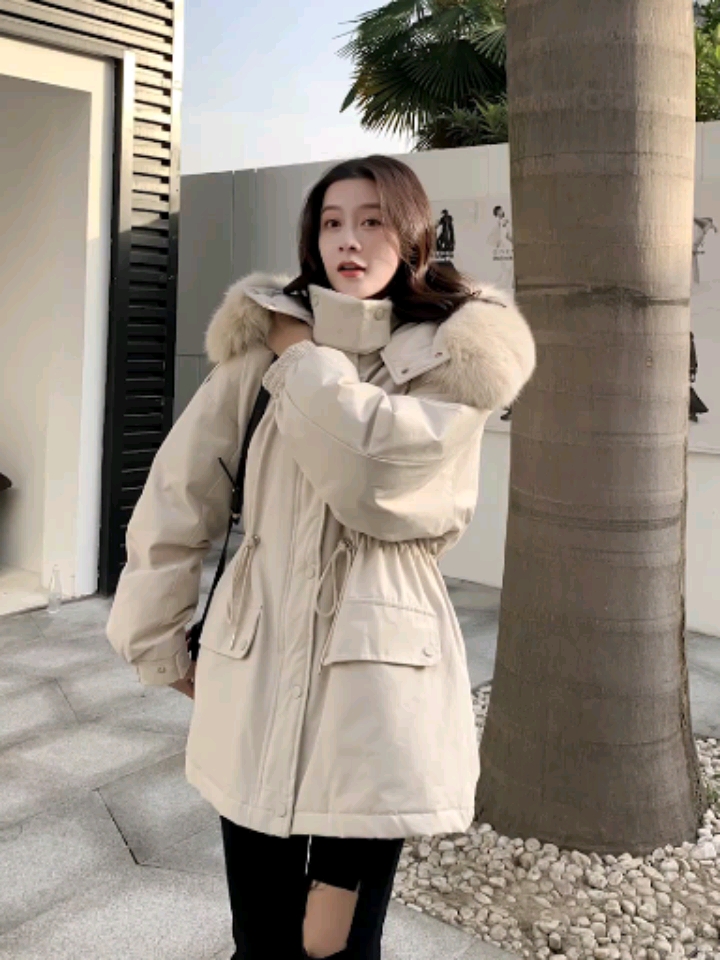 #街拍美女#派克服棉服女2020年新款冬装韩国东大门宽松短款工装棉袄羽绒棉衣