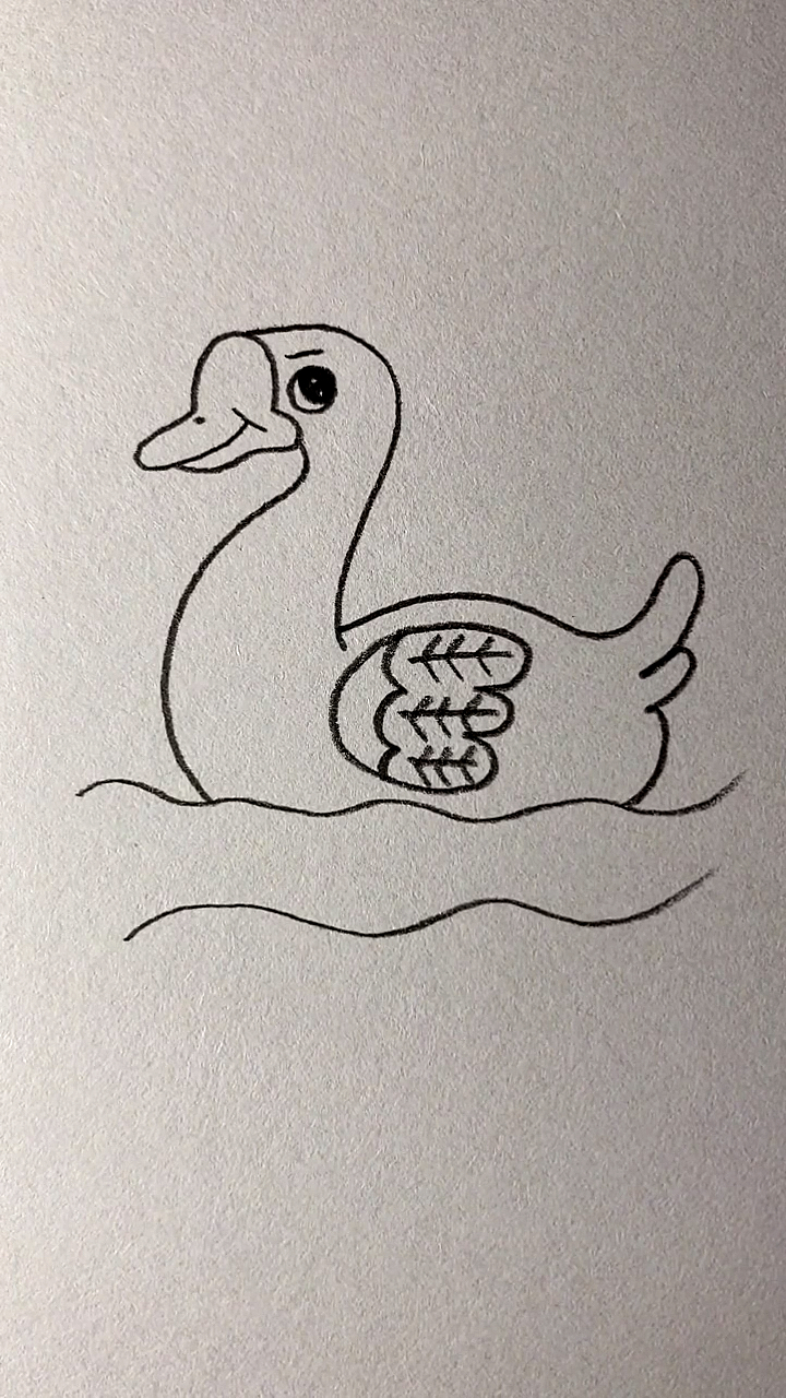 #简笔画#画一只可爱的大鹅
