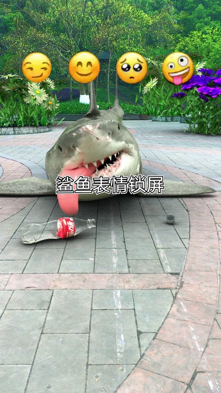 #可爱表情包#训练了250小时终于学会了,来看看鲨鱼版的表情包锁屏