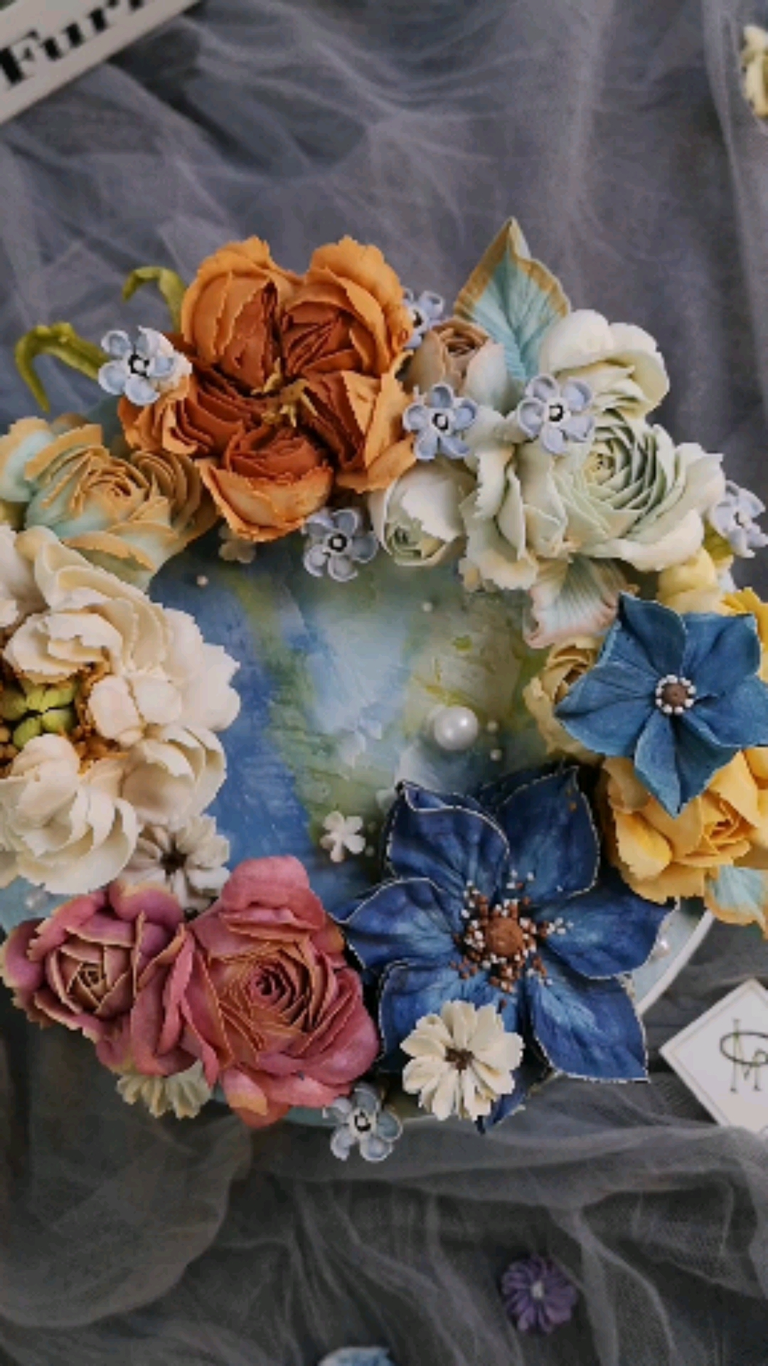 油画风韩式裱花蛋糕#韩式裱花#蛋糕#甜品#甜品台#生日蛋糕#韩式裱花蛋糕