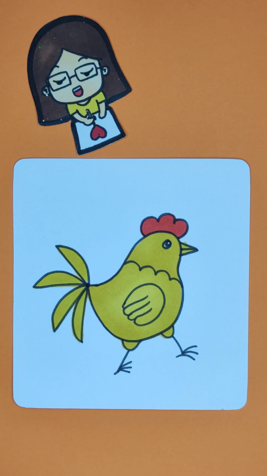 #画画原来如此简单#画一只大公鸡喔喔叫