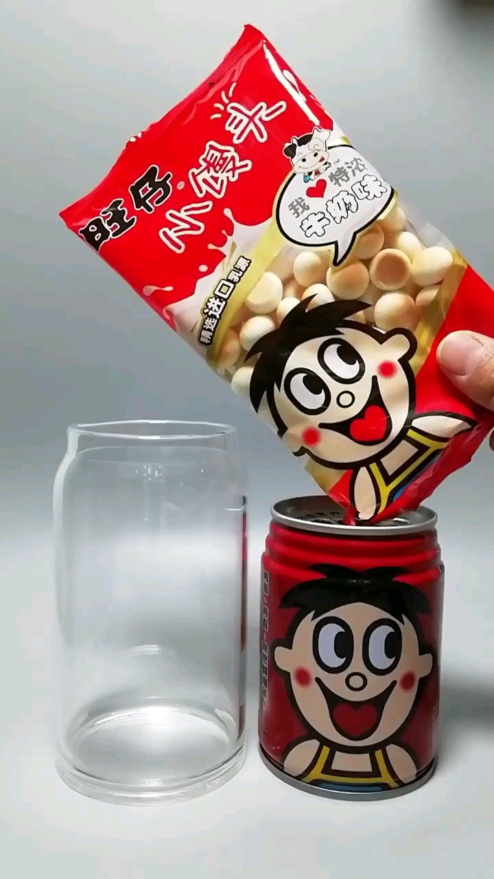 #自制美食#旺仔小馒头和旺仔牛奶在一起了