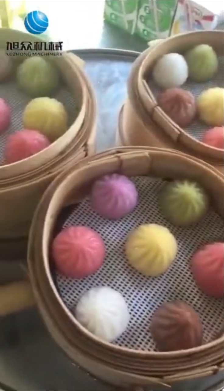 #包子机#漂漂亮亮的七彩水晶包子做起来真的很简单,面皮加入各色的蔬菜汁,用自动包子机成型