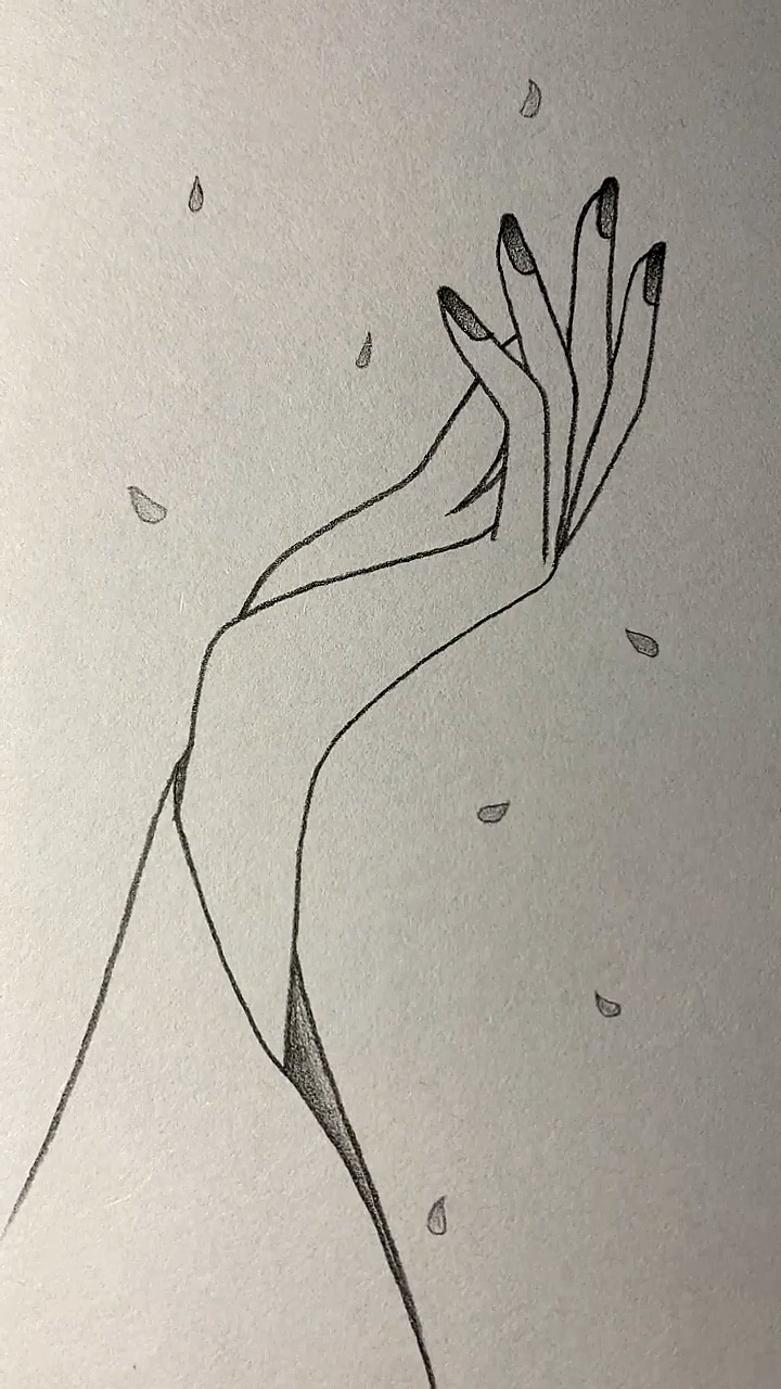 #简笔画#用9999画古代女子的芊芊素手