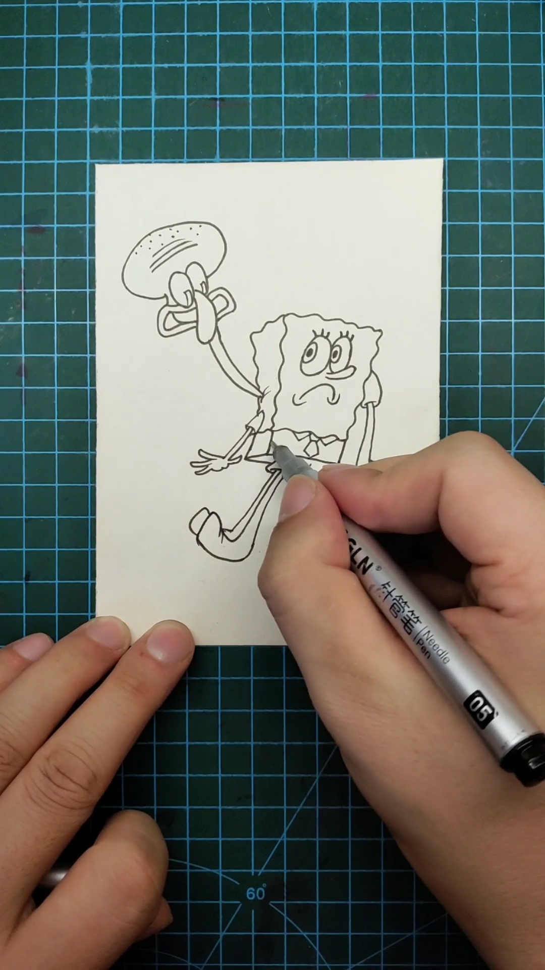 #卡通漫画#章鱼哥和海绵宝宝的混合体是什么样子?