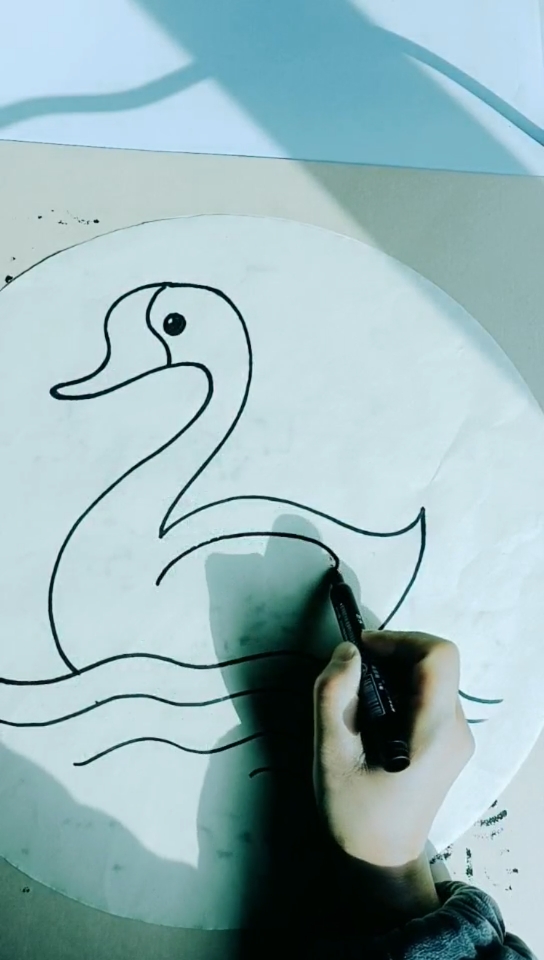 #画画#儿童学画画~简单易学习的宝宝简笔画002~鹅鹅鹅,曲项向天歌!