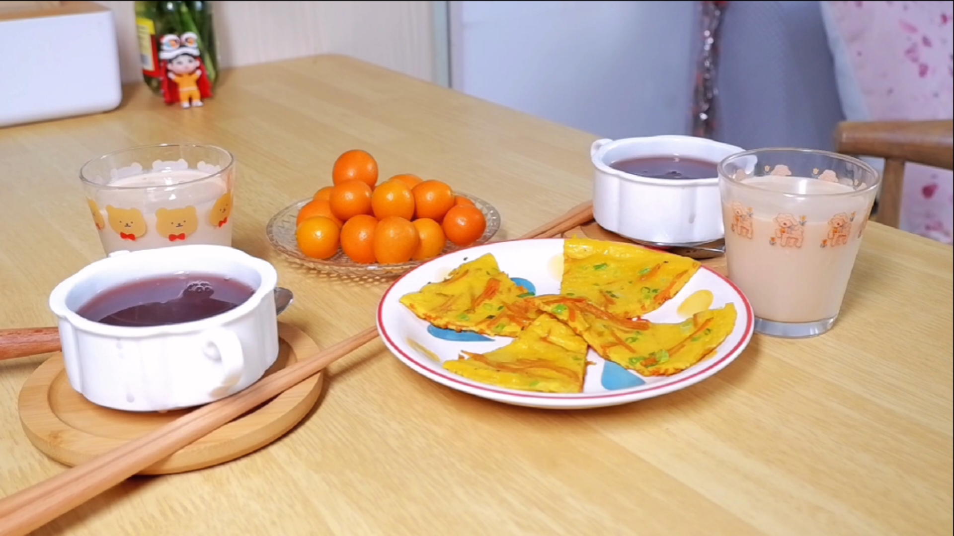 #美食#早餐vlog|香甜软糯的红豆莲子粥+胡萝卜蛋饼