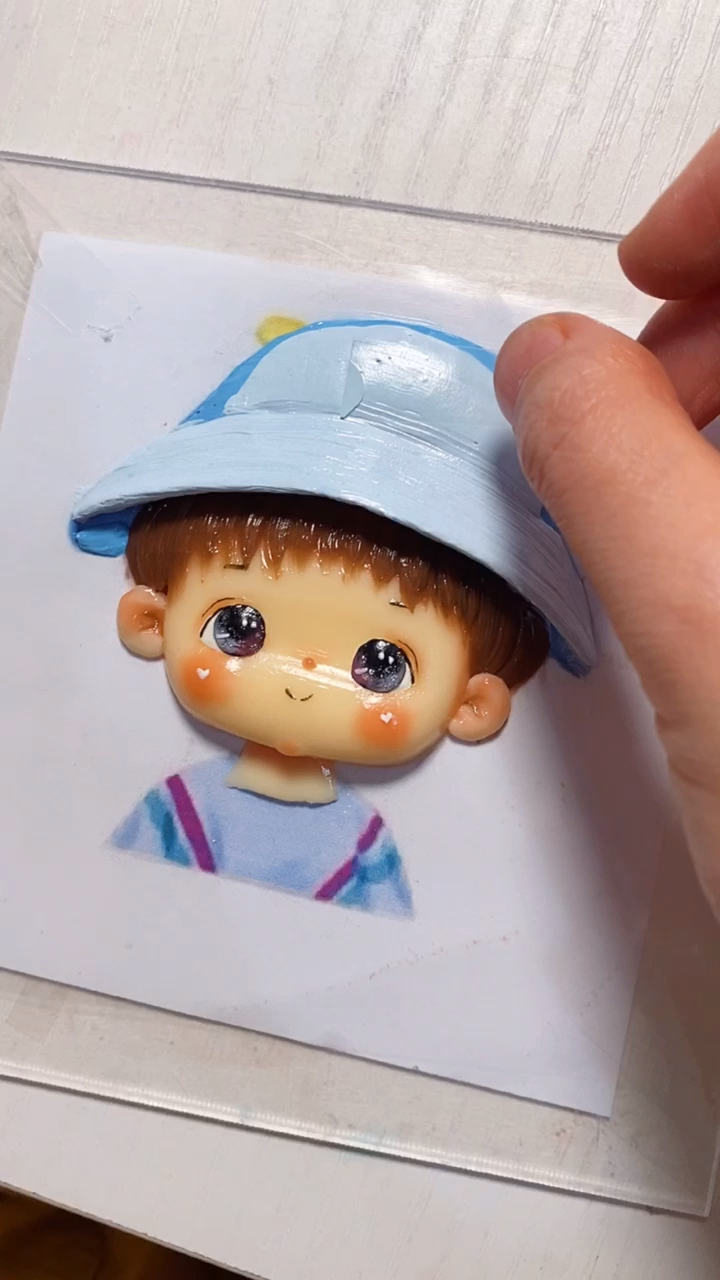 #奶油霜手绘浮雕蛋糕#可爱小男孩#手绘蛋糕
