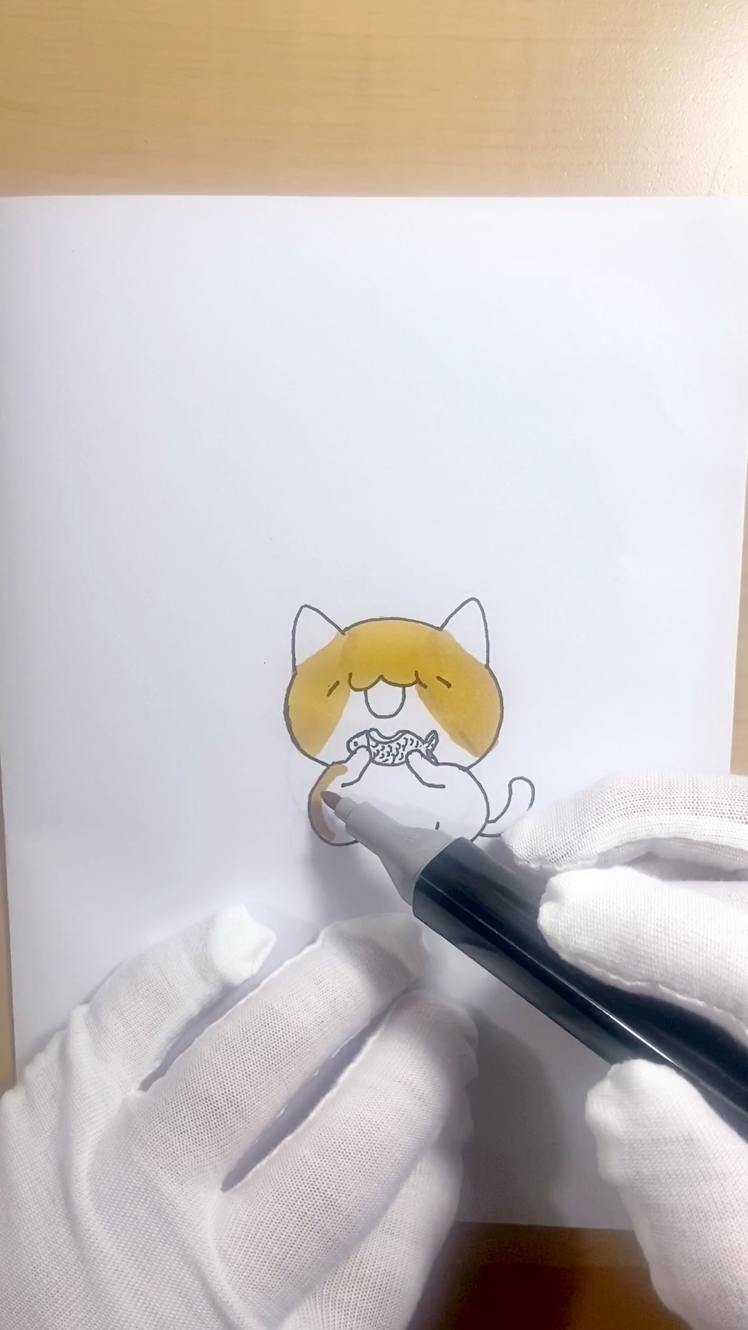 #简笔画#猫虽然怕水,但喜欢吃鱼,就像我经常嫌弃你,但还是想要和你永不分离。