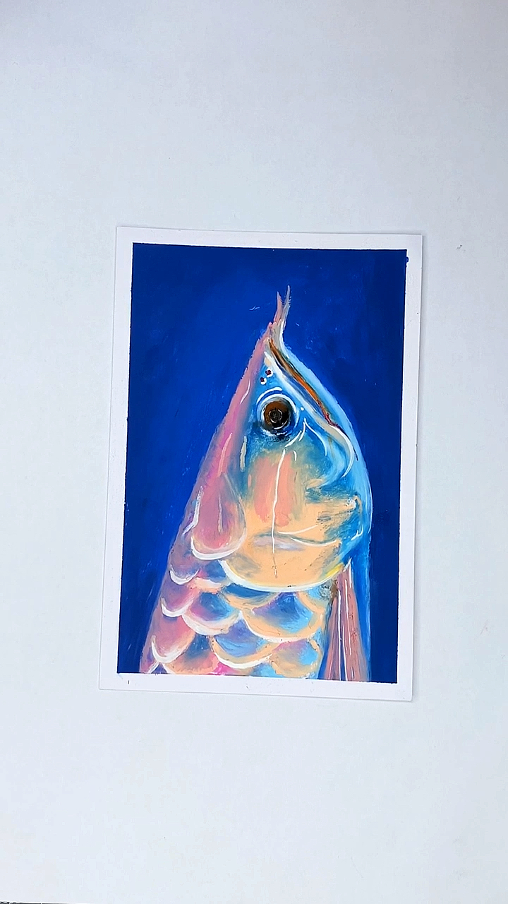 #画画原来如此简单#油画棒怎么说红鲤鱼与绿鲤鱼与鱼～