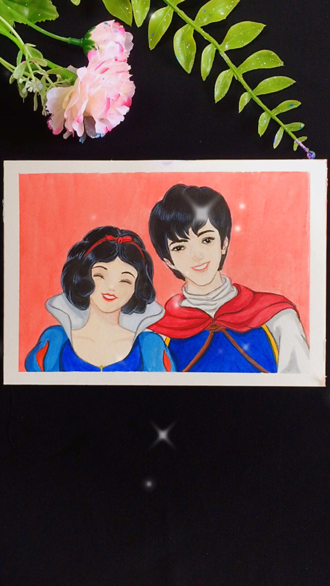 #白雪公主#白雪公主与王子的情侣头像～笑容太甜蜜了哦～