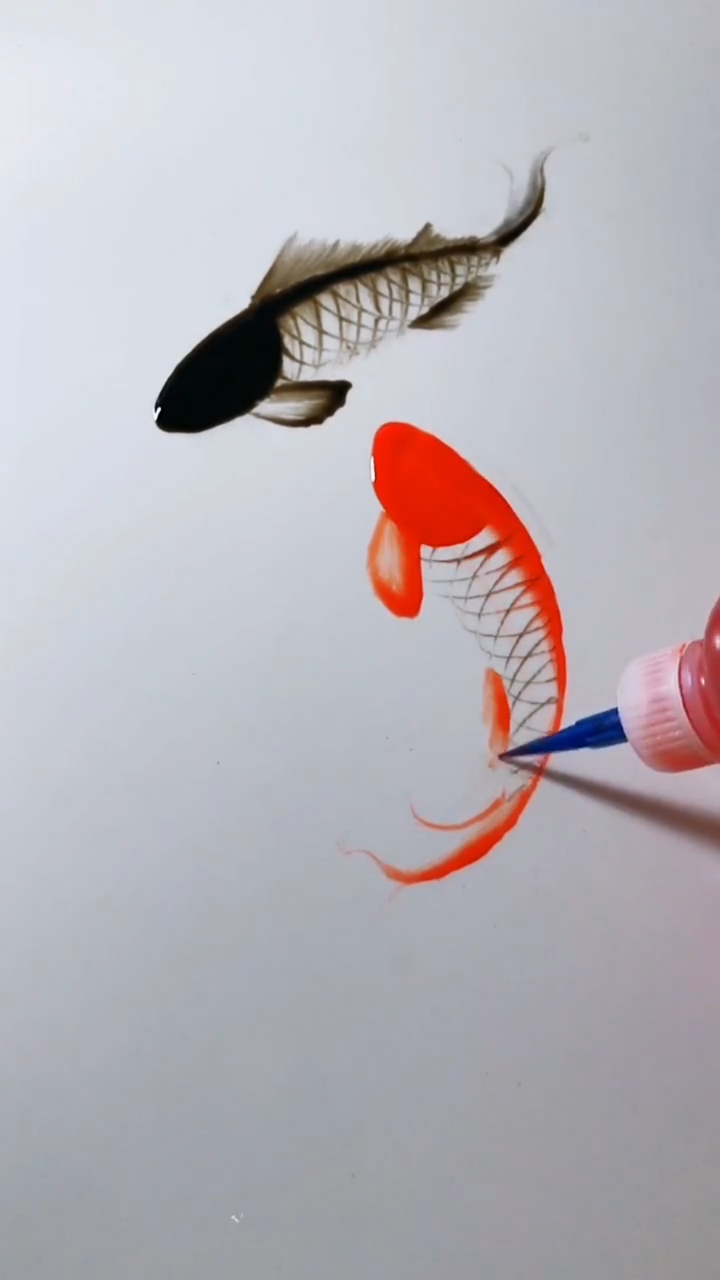 #果酱画#鱼跃在花见