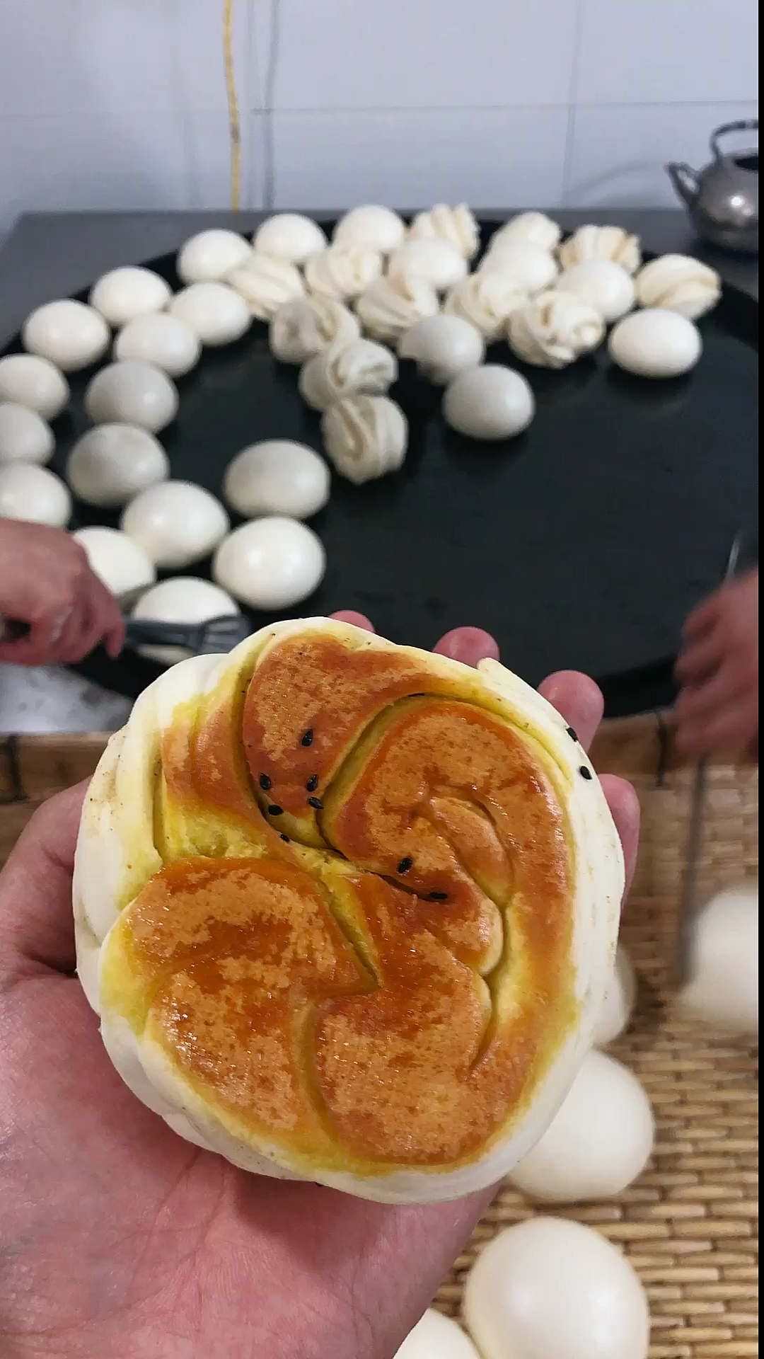 老面锅贴馒头大花卷