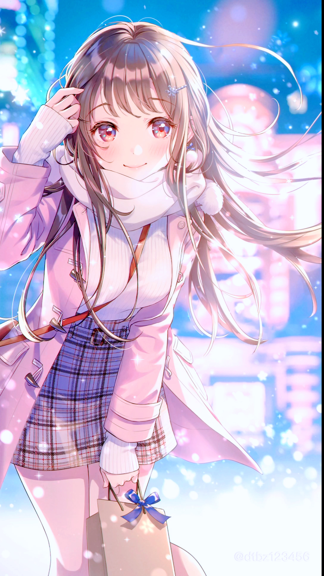 #动态壁纸#唯美动漫手机动态壁纸,雪夜街道等待你的到来!