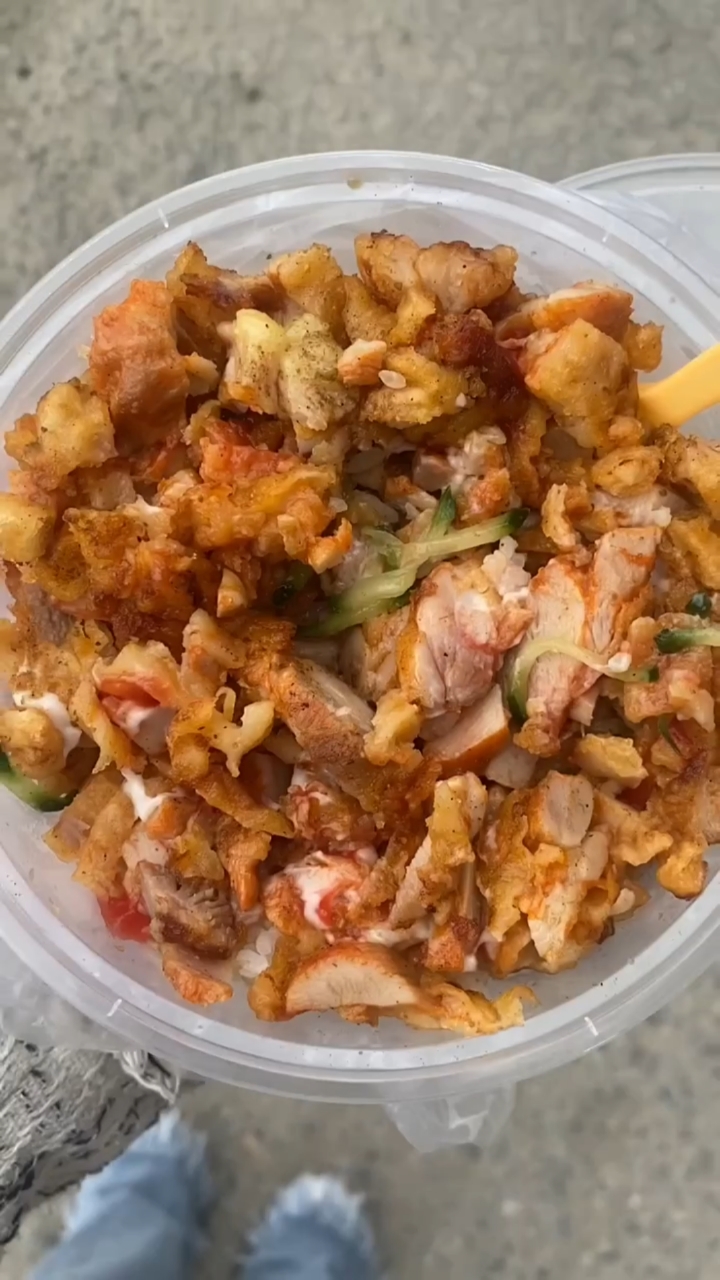 #美食#街边小吃脆皮鸡米饭