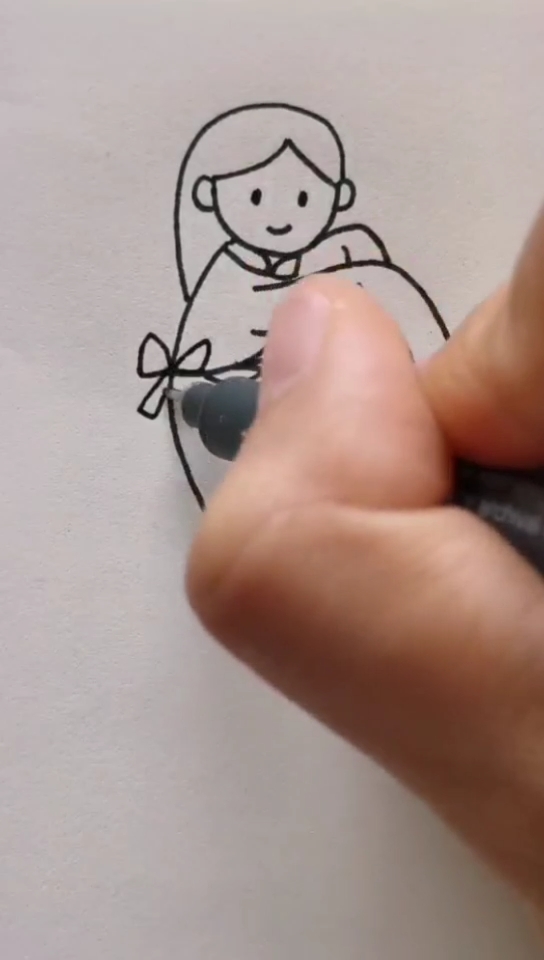 #简笔画#李点点简笔画～用字母K画个藏族小姑娘