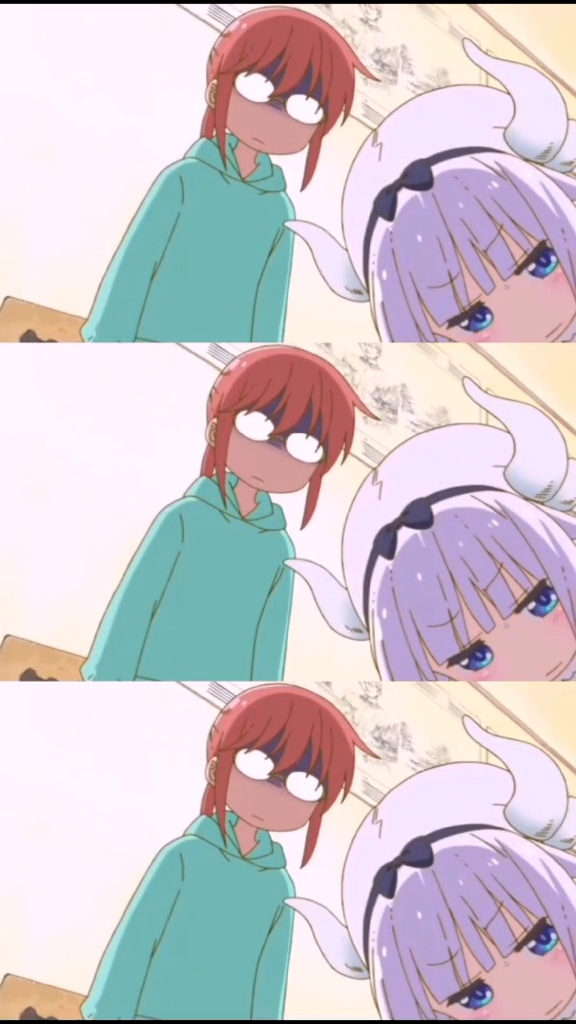 #动漫#小林家的龙女仆，小林这死鱼眼也太A了吧