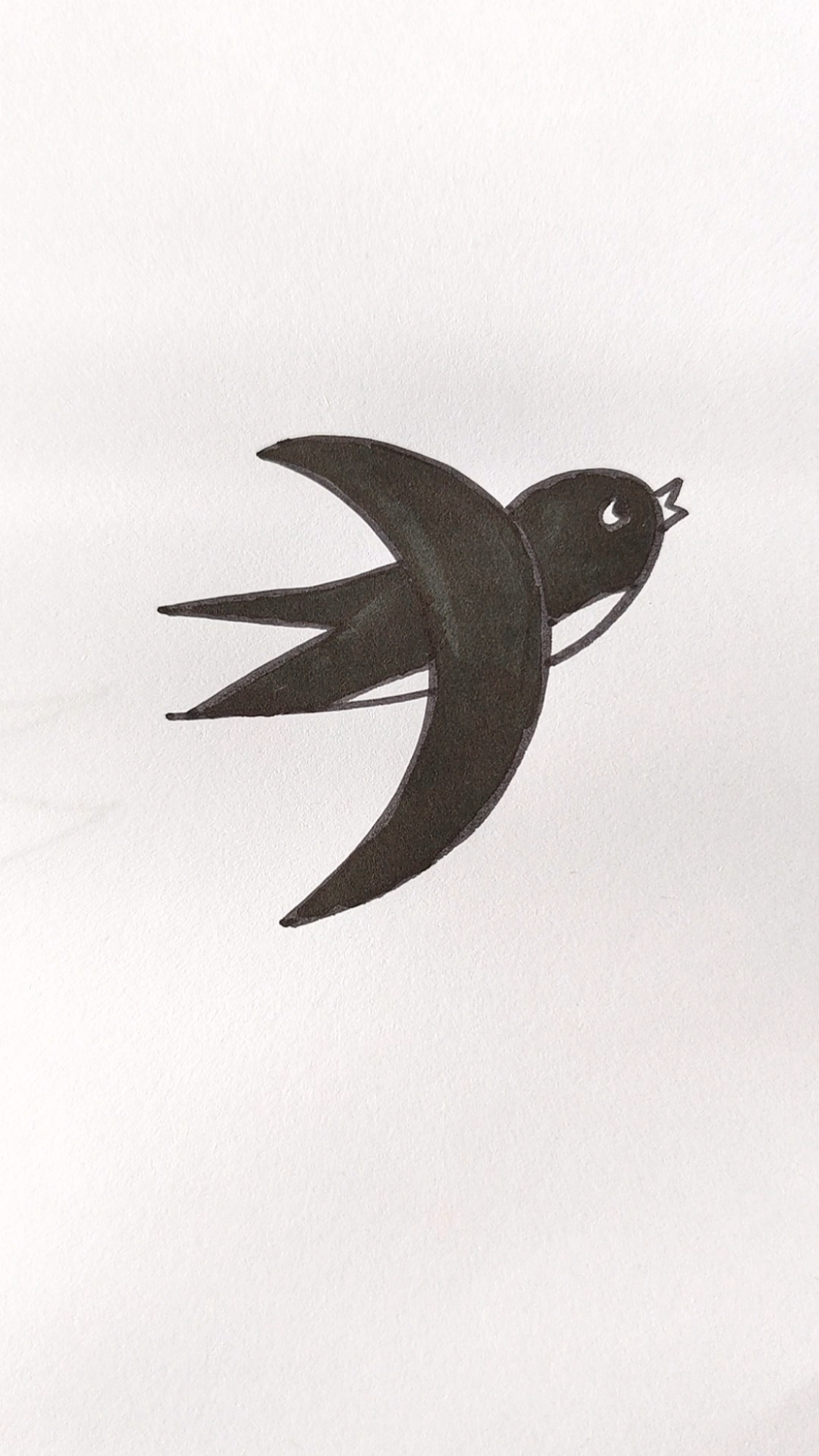 #简笔画#这样画燕子超简单