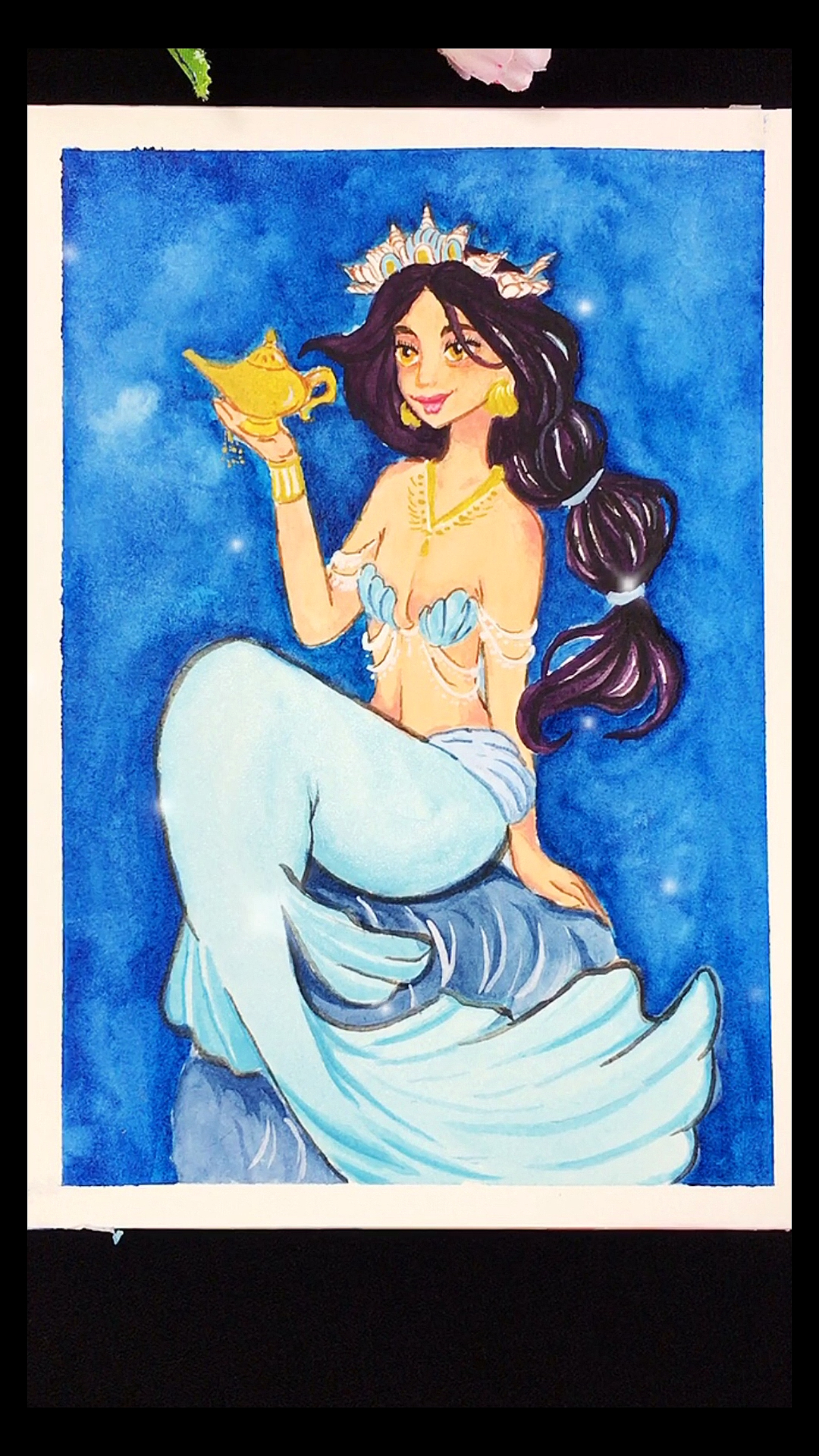 #画画#今天教大家画一幅简单易学的美人鱼,你学会了吗