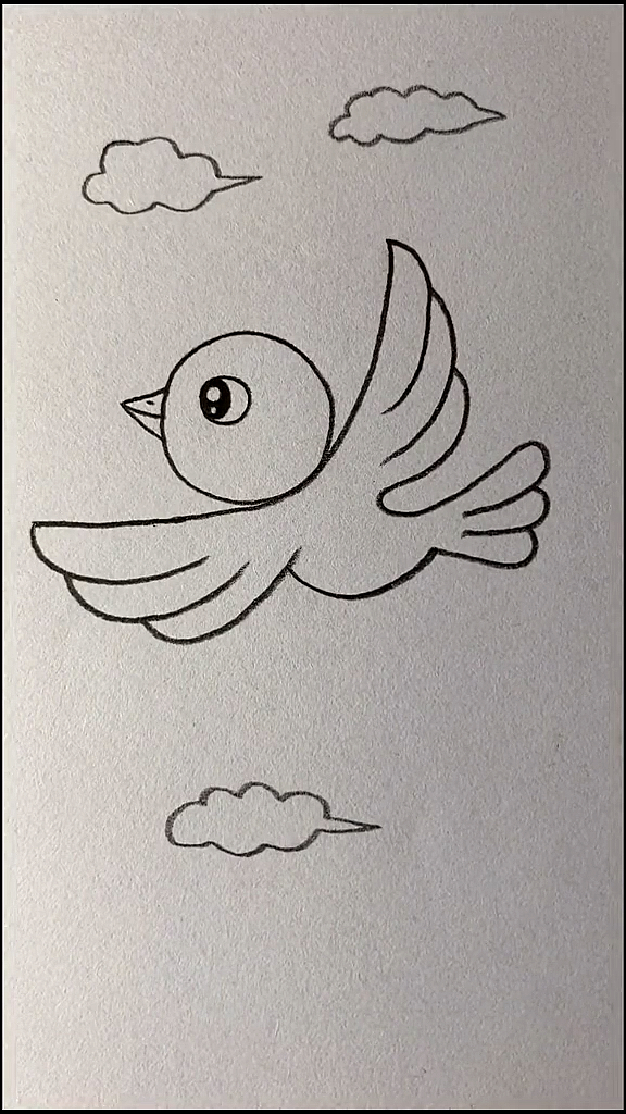 #简笔画#画一只飞翔在天空的小小鸟