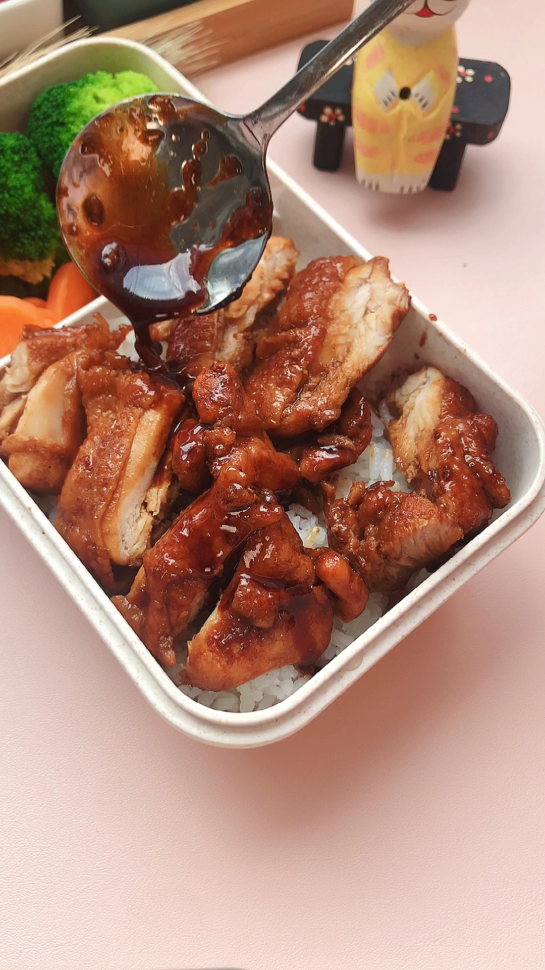 #自制美食#干饭人必吃的鸡腿便当,即便再加热也不会改变味道