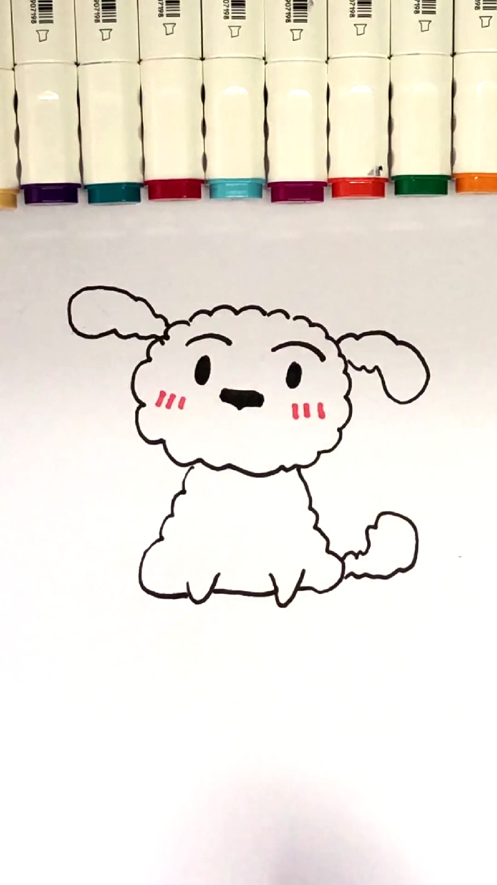 #泰迪狗狗#用弧线画可爱的泰迪