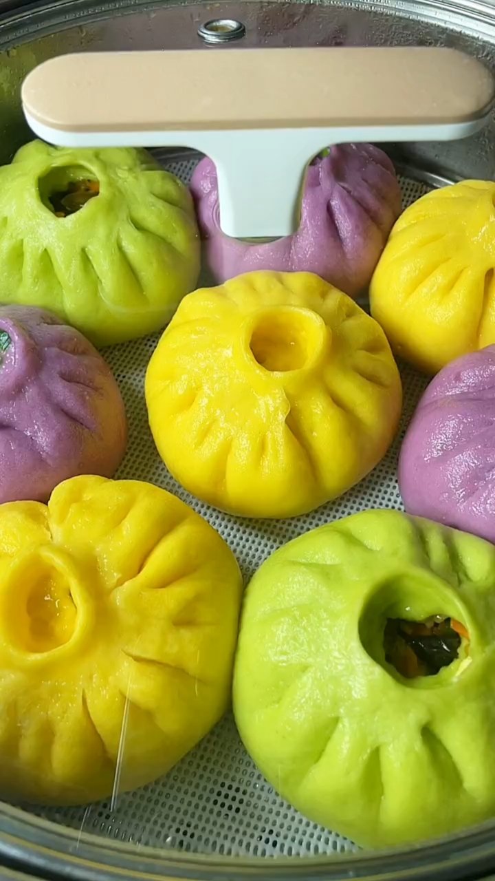 孩子吵着想吃有颜色的包子,今天做一锅,好吃到停不下来