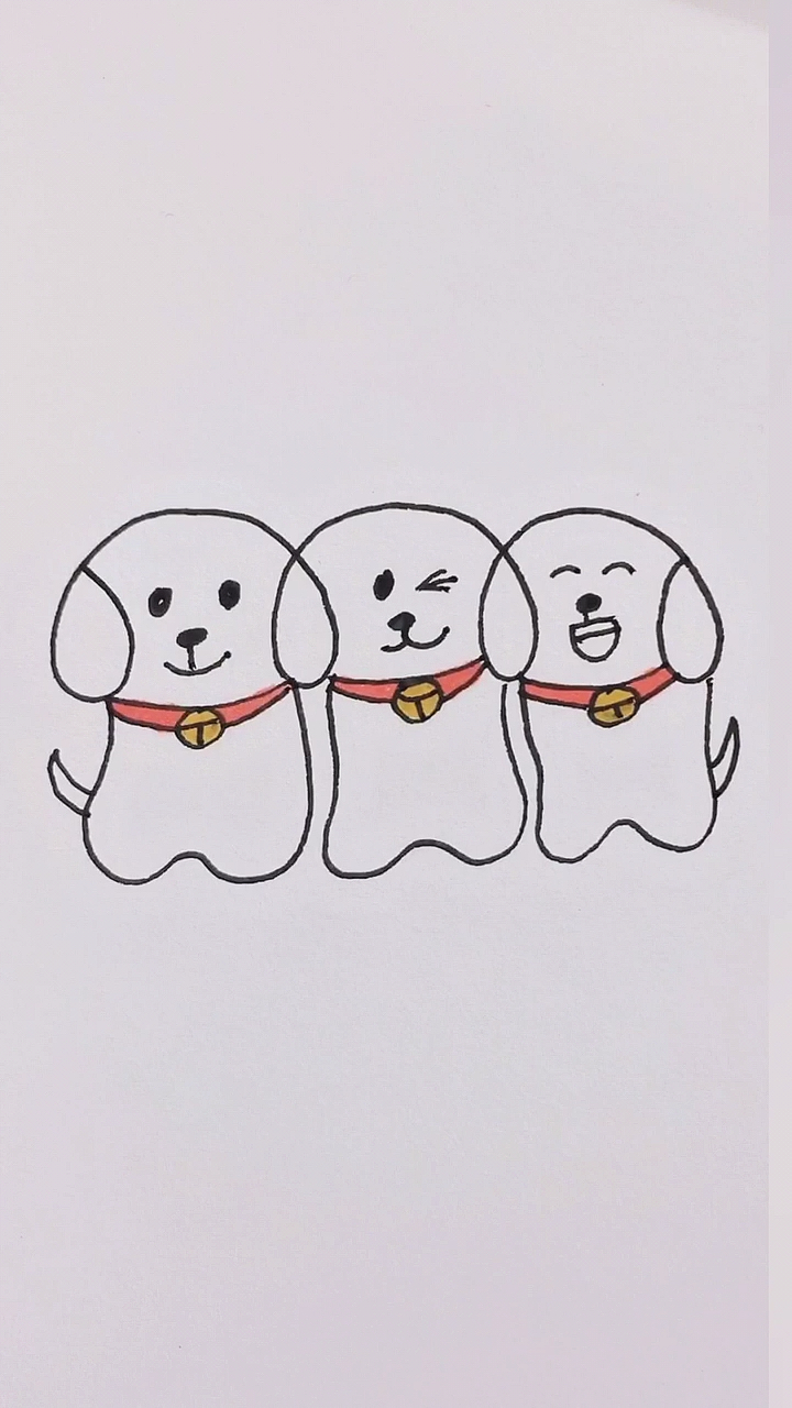 #画画原来如此简单#一笔画小狗