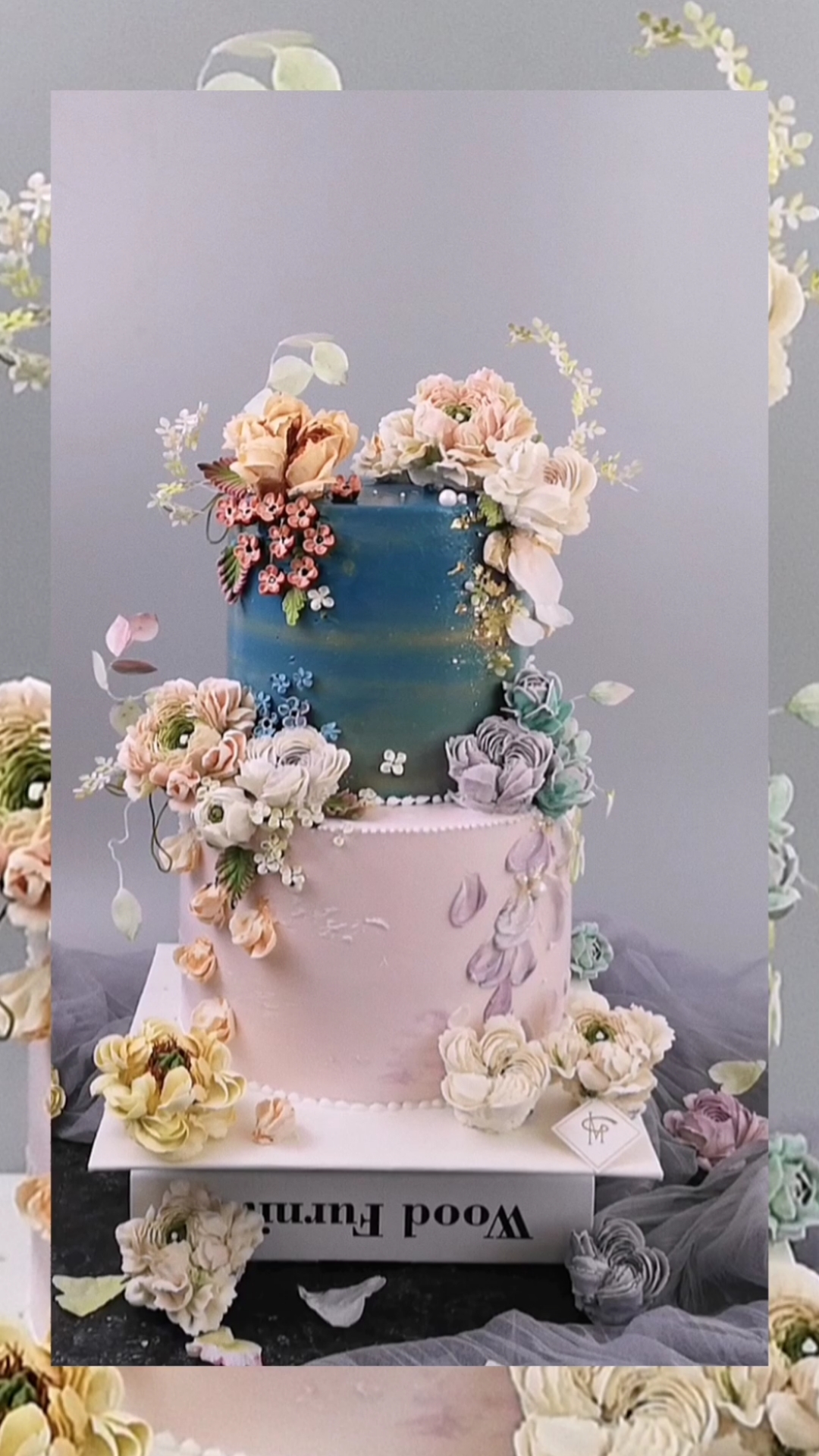 韩式裱花蛋糕,自然系韩式裱花#豆沙裱花#裱花蛋糕#韩式裱花#蛋糕#甜品