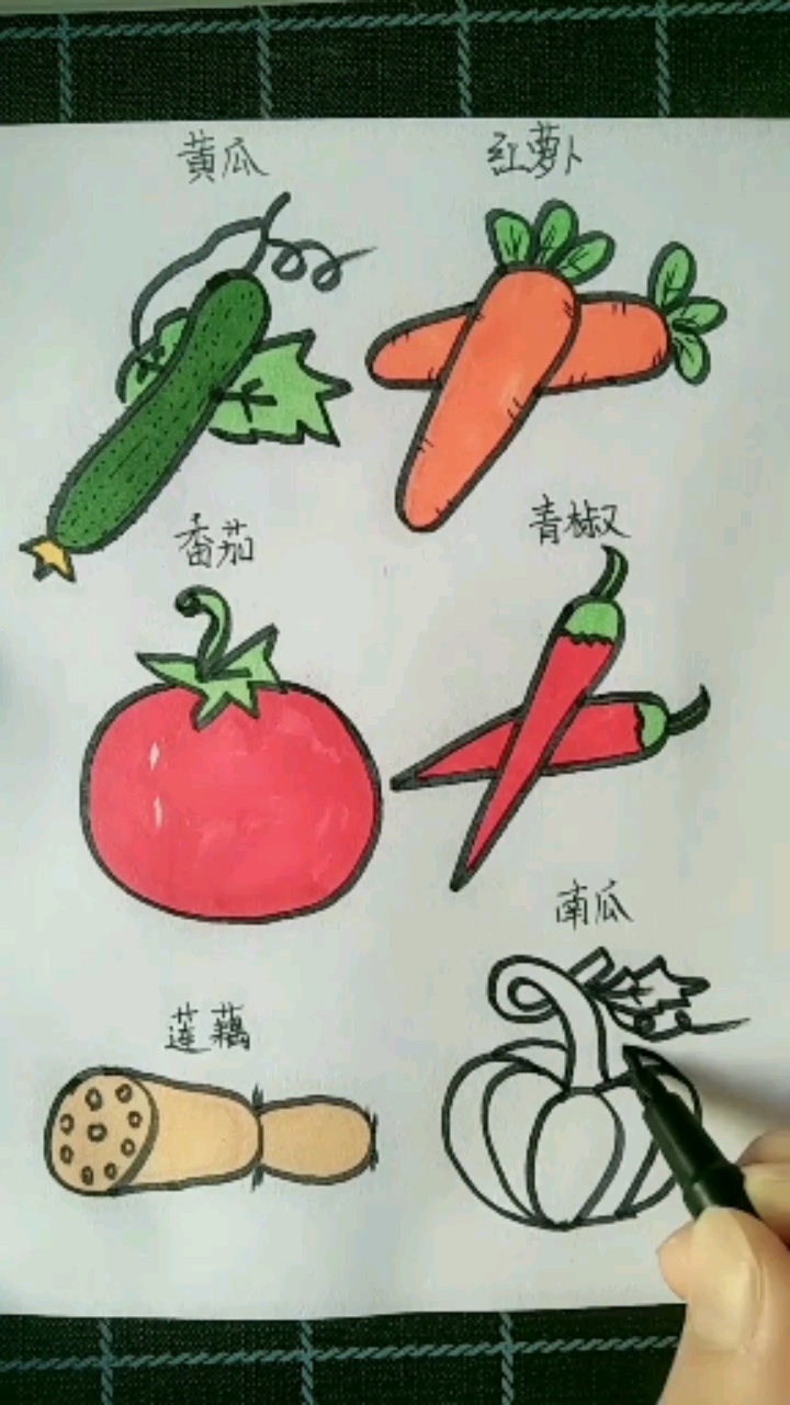 数字2画蔬菜