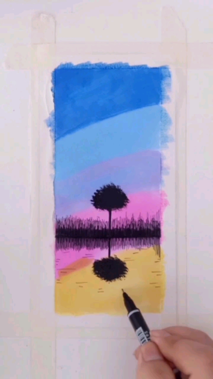 #画画原来如此简单#时光教你用马克笔画星空!