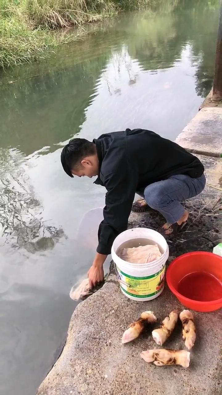 这样子抓小鱼小虾你见过没