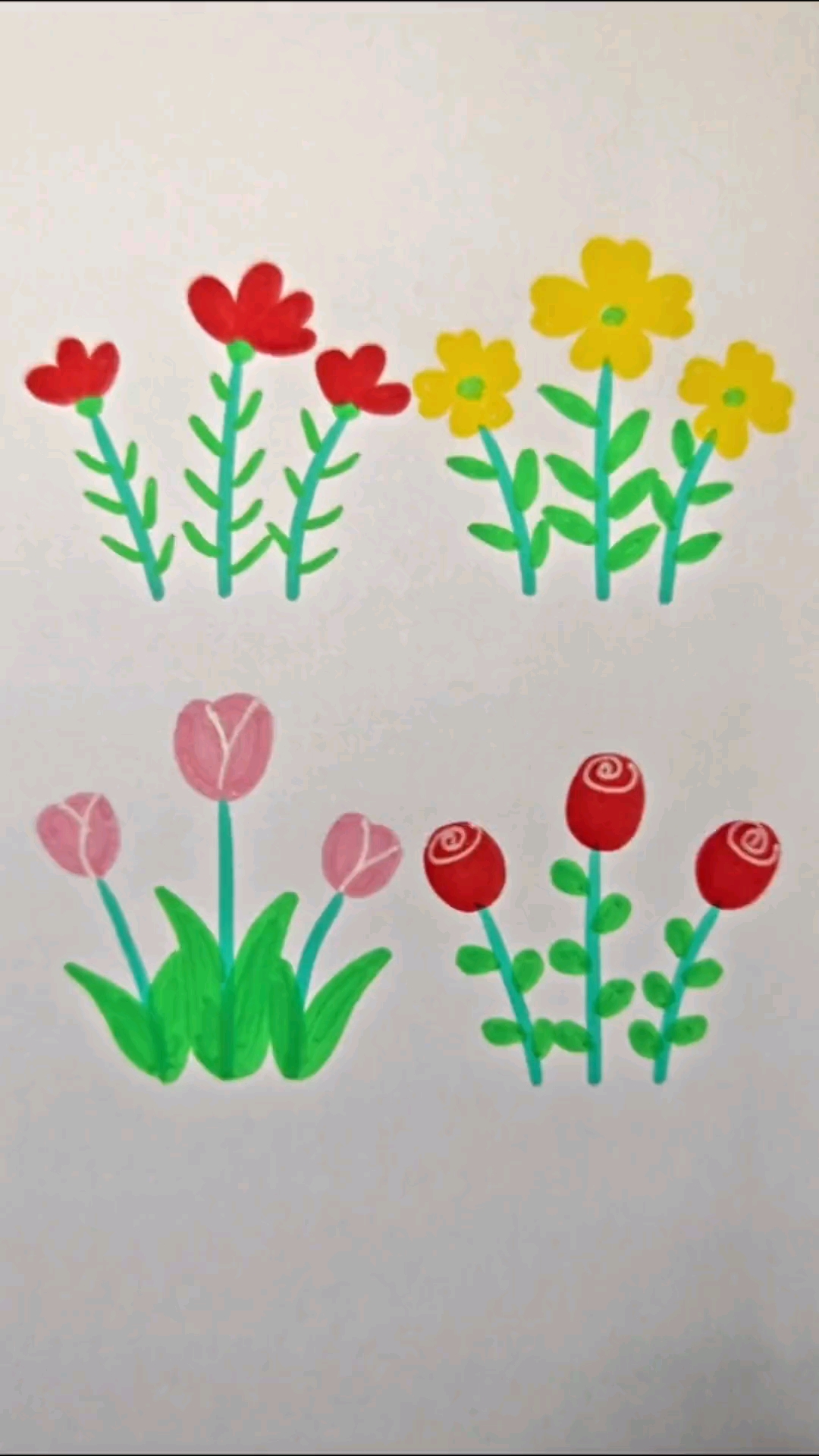 一起来画各种花#简笔画