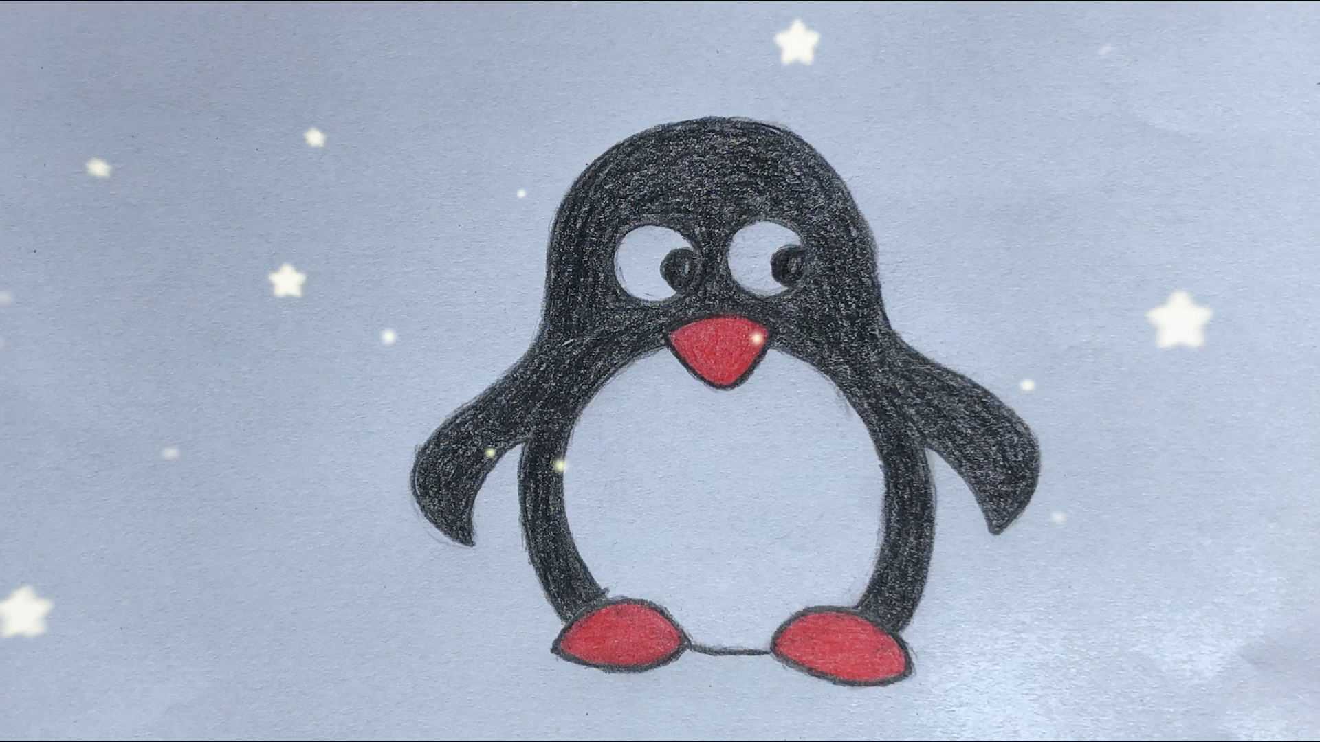 #彩铅简笔画#彩铅企鹅