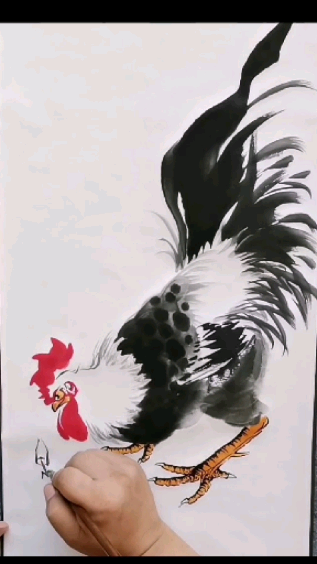 #画画原来如此简单#王兴民国画公鸡:大公鸡怎么画