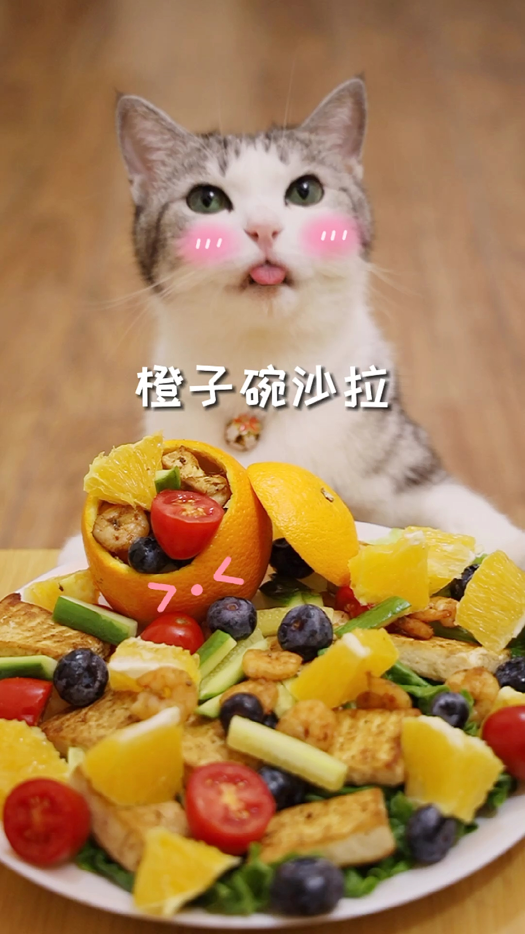 #深夜放毒#厨猫自制低卡健康橙子碗沙拉