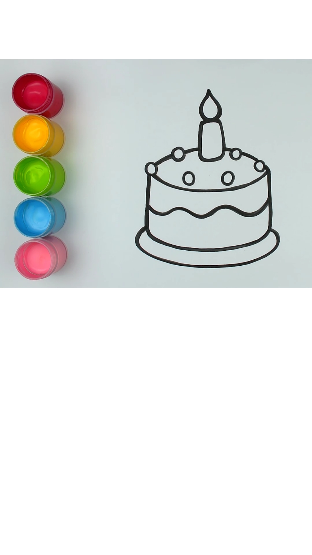 #儿童绘画着色启蒙#宝宝学画画生日蛋糕的绘画和着色