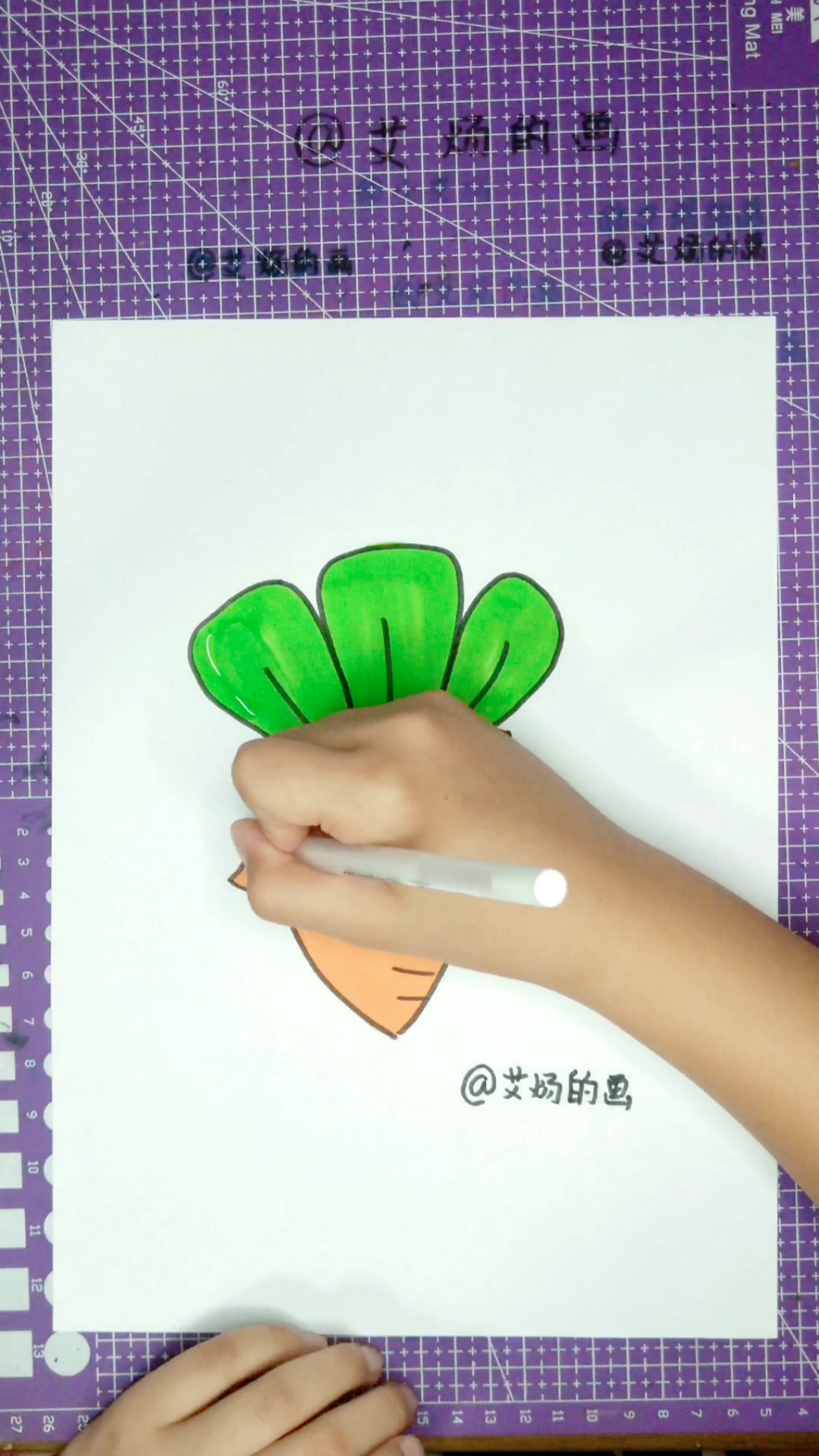 #画画原来如此简单#一看就会《可爱萌简笔画》保卫萝卜【艾炀的画】和小学四年级同学一起画画吧