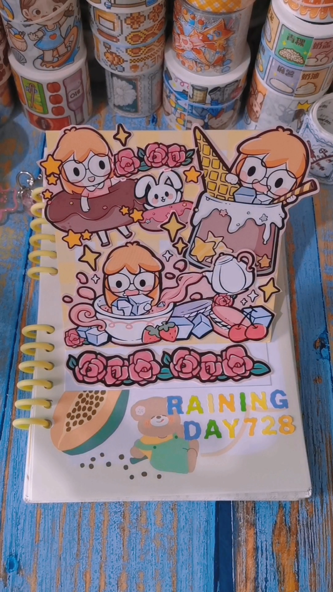 #创意手工DIY#贴纸包装卡再利用,做可爱的立体卡