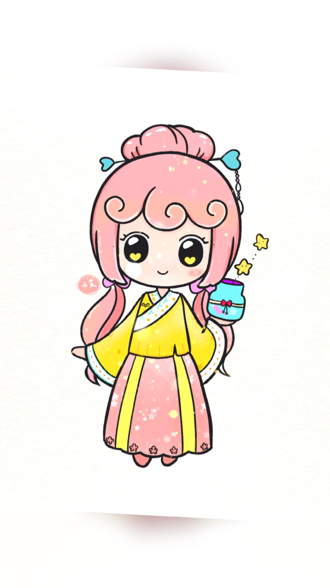 #十二星座简笔画#汉服古风十二星座水瓶座