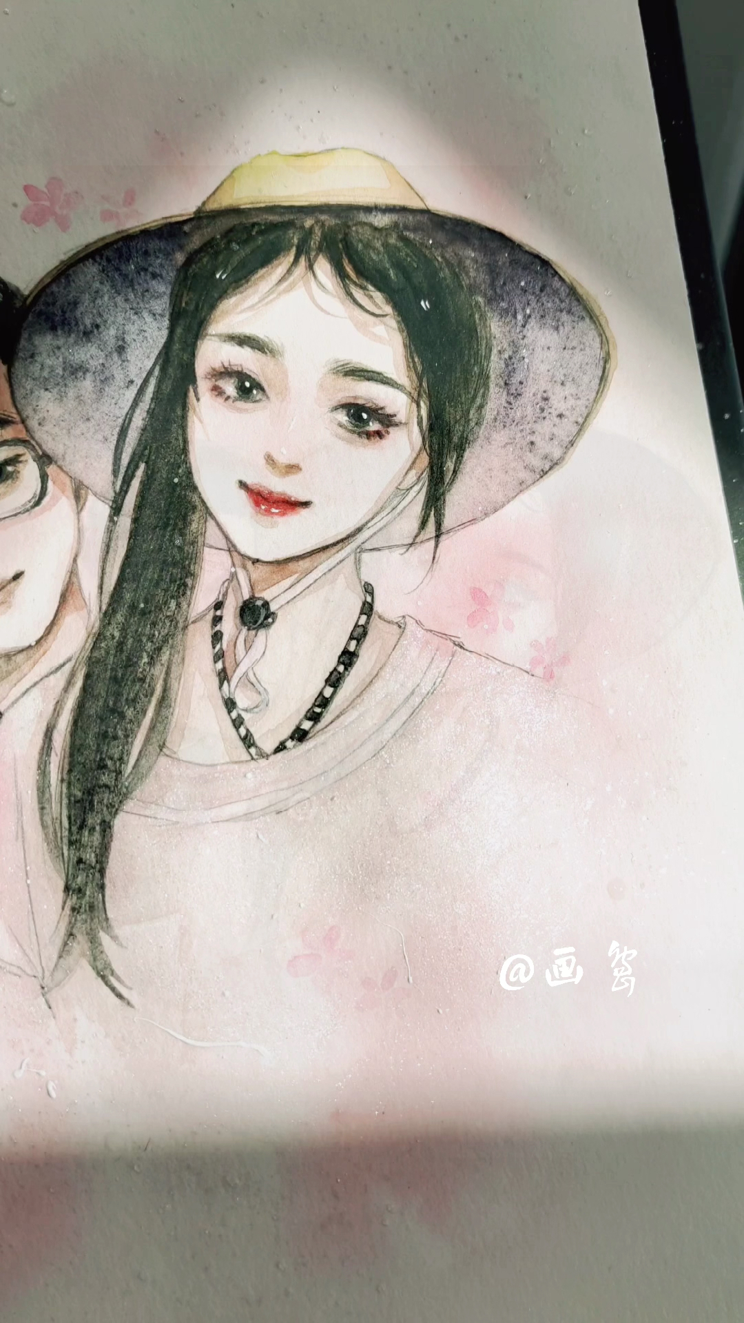 #水彩#带了珠光的水彩画