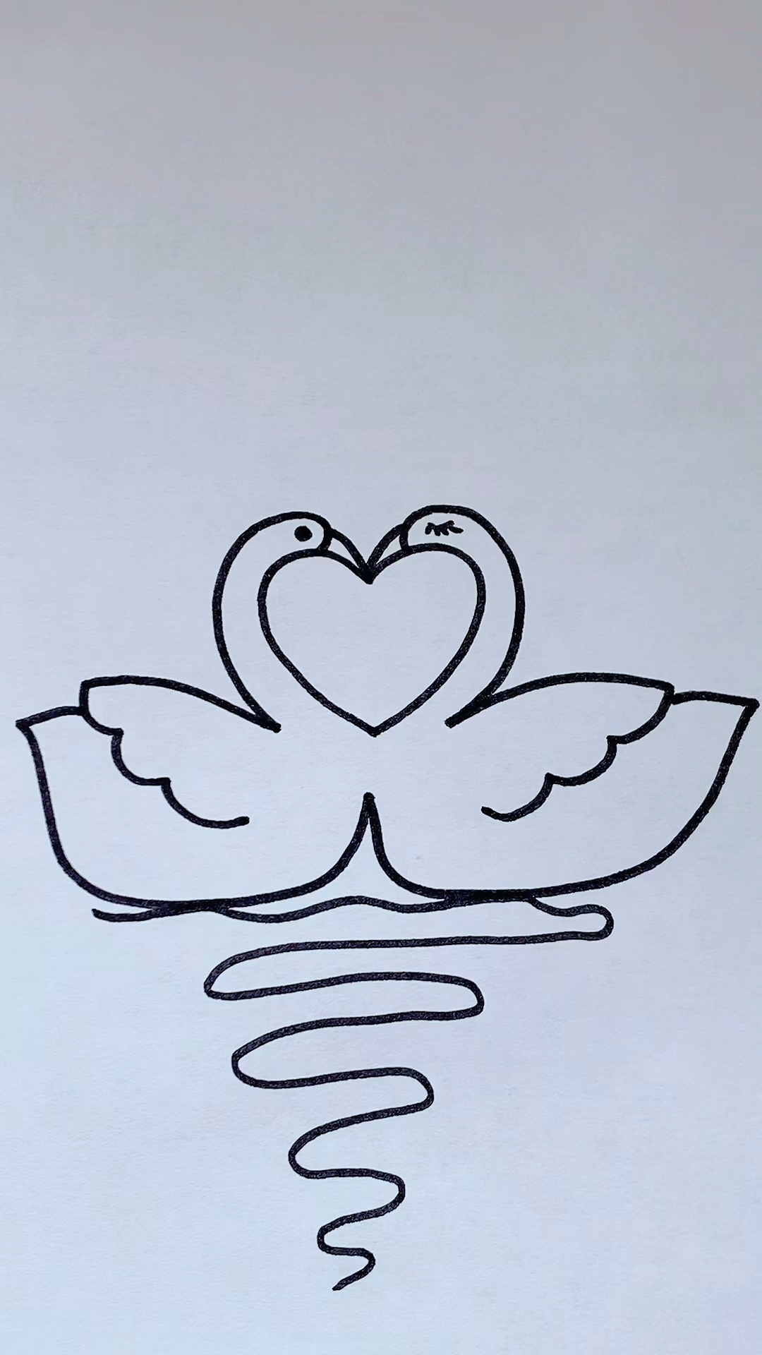 #简笔画#爱心画大白鹅