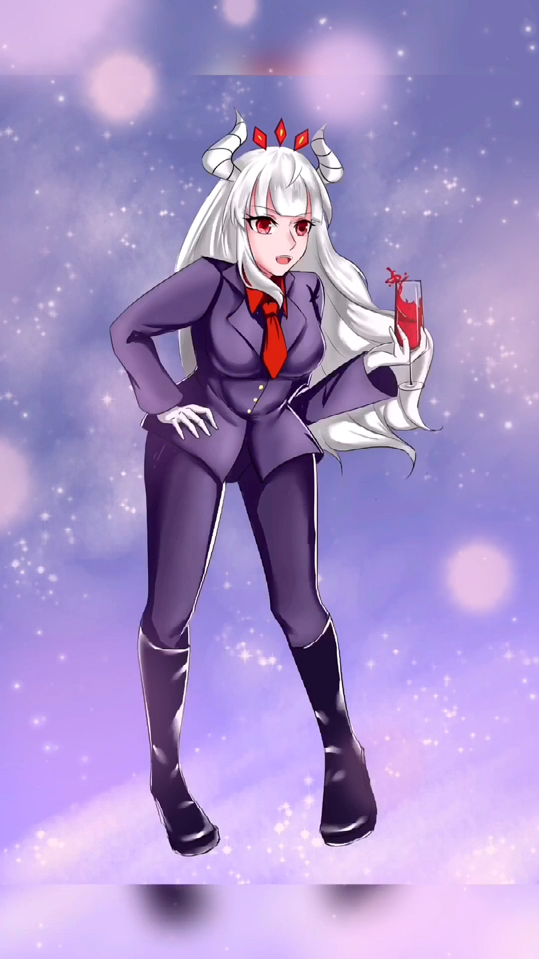 #动漫#你猜她手中的红酒会不会洒下来?