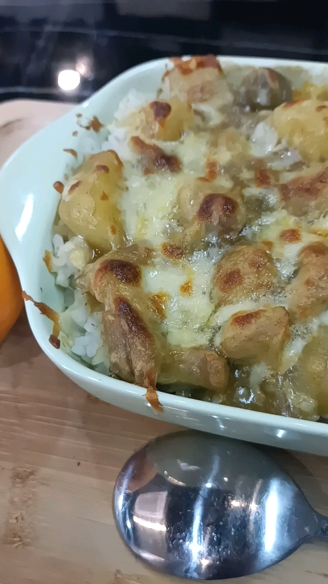 芝士咖喱鸡肉焗饭,今日的午餐
